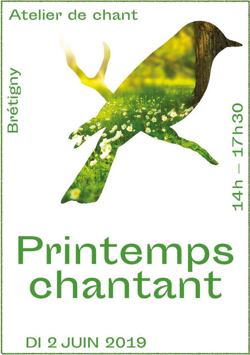 Flyer du cours-atelier de chant "Printemps chantant" entre Genève, Nyon et Gex